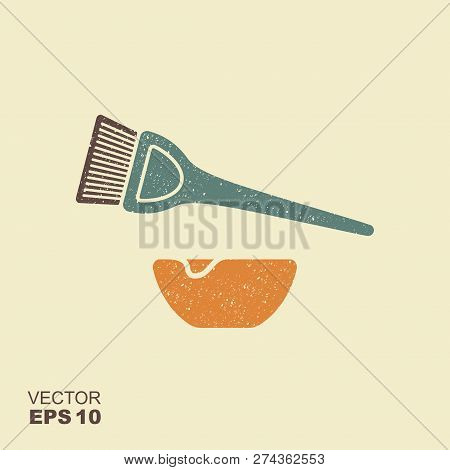 Hair Coloring Flat Icon With Scuffed Effect In A Separate Layer Vector Liiustration