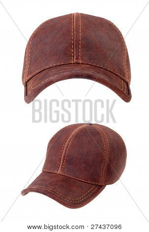 Cappellini da Baseball in pelle marrone