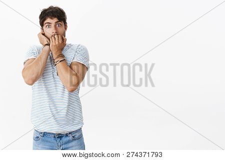 Sensitive Young Attractive Male Friend Getting Frightened And Shocked As Listening Scarry Stories Bi