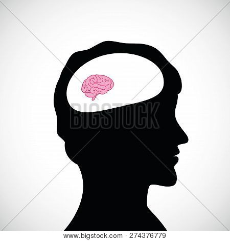 Dumb Man With Small Brain Vector Illustration