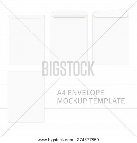 Vector Blank White Photo Free Trial Stock Vector Blank White Paper C4 Envelope Template Envelopes Mockup Front And Back View Realistic Style Ilration Eps 10