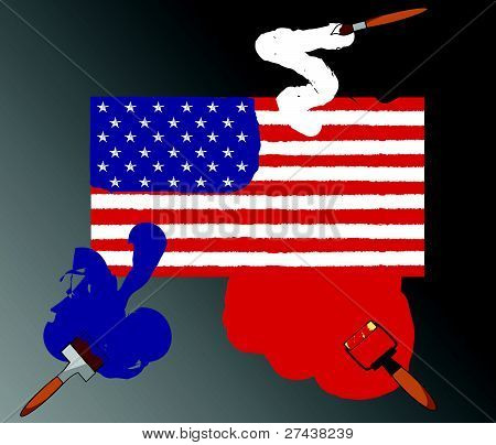 Amerikai lobogó festve