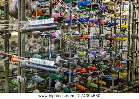 Concept Of Weaving Traditional Tweed Products In Scotland