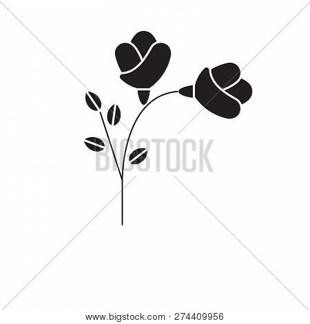 Freesia Black Vector Concept Icon. Freesia Flat Illustration, Sign
