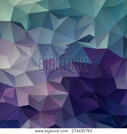 Dark Blue, Red Vector Polygon Abstract Backdrop. Glitter Abstract Illustration With An Elegant Trian