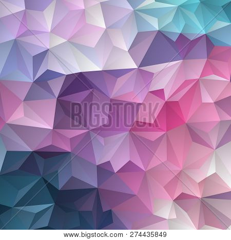 Dark Blue, Red Vector Polygon Abstract Backdrop. Glitter Abstract Illustration With An Elegant Trian