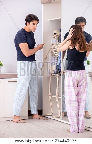 Concept of Skeleton in the cupboard or closet