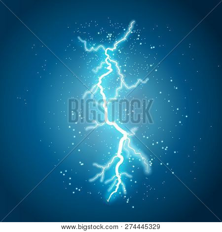 Vector Illustration.transparent Light Effect Of Electric Lightning.the Indomitable Power Of Natural 