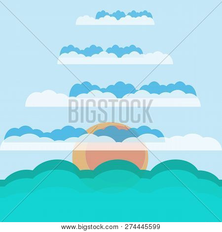The Sun In The Clouds Above The Sea
