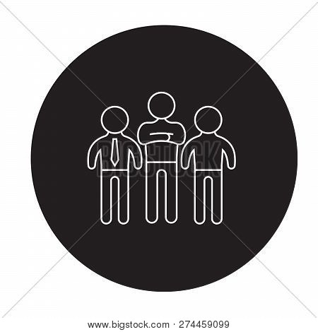 Head Of The Departament Black Vector Concept Icon. Head Of The Departament Flat Illustration, Sign