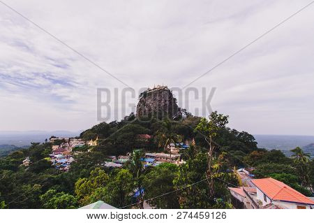View Below Of The Temple On The Hill In Myanmar (popa Mountain)
