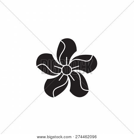 Oleander Black Vector Concept Icon. Oleander Flat Illustration, Sign