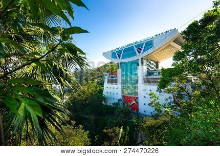 Hong Kong - November 5, 2018 :sky Terrace 428 Is The Beautiful Tower On The Peak,hong Kong.