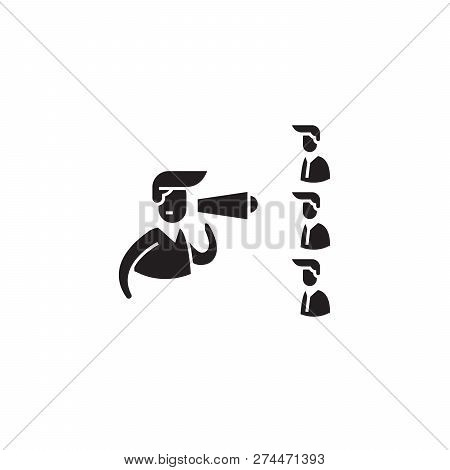 Teambuilding Black Vector Concept Icon. Teambuilding Flat Illustration, Sign