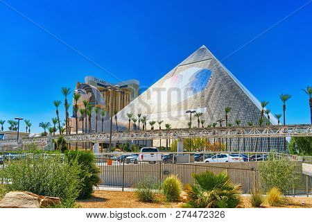 Main Street Of Las Vegas Is The Strip. Casino, Hotel And Resort Luxor.