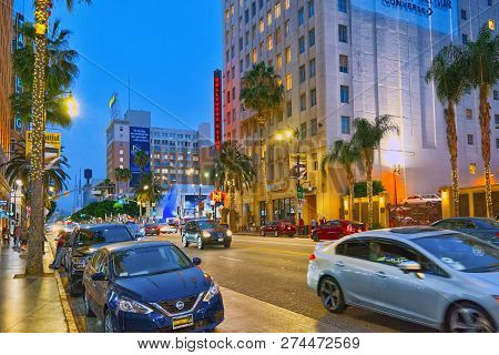 Famous Hollywood Boulevard And The Avenue Of Stars In Hollywood.