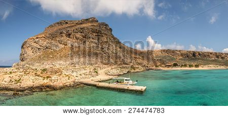 Ancient Gramvousa Fort Is Near The Crete Panorama