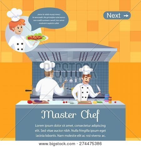 Culinary Concept Illustration Restaurant Business. Banner Rectangular Page Vector Illustration Carto