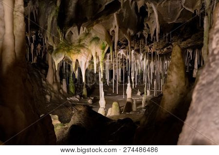 Vazec, Slovakia - November 25: Stalagmites And Stalactites In Vazecka Cave On November 25, 2018 In V