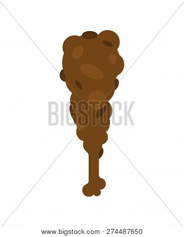 Wooden Cudgel Weapon Ogre. Ancient Arms Isolated