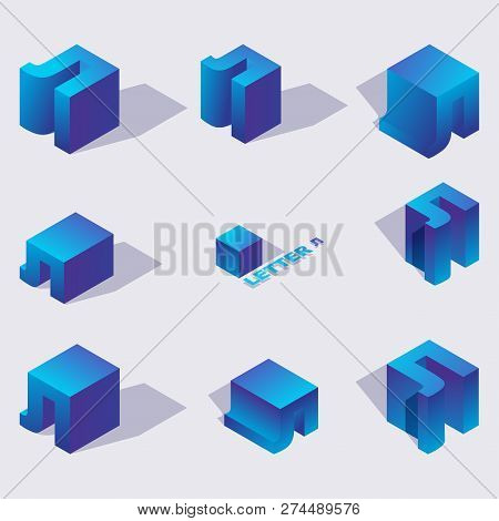 Russian Cyrillic Alphabet Letter L.isometric Alphabet Font. Russian Letter L. 3d Effect Letters, Var