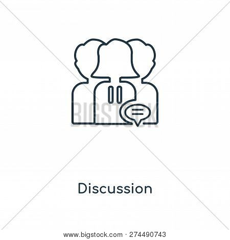 Discussion Icon In Trendy Design Style. Discussion Icon Isolated On White Background. Discussion Vec