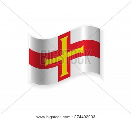 The Flag Of Guernsey. Country In The Channel Islands. Vector Illustration. Sign Of The Nation.