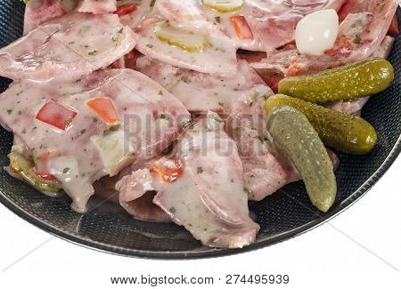Cold Headcheese In Front Of White Background