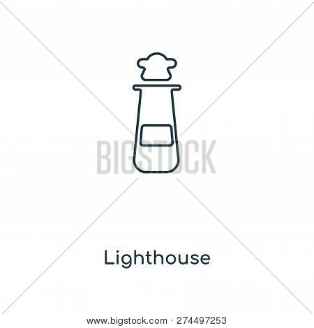 Lighthouse Icon In Trendy Design Style. Lighthouse Icon Isolated On White Background. Lighthouse Vec