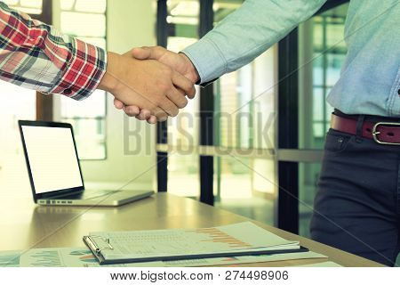 Businessman Hand Together Handshake For Business Project