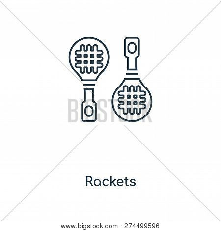 Rackets Icon In Trendy Design Style. Rackets Icon Isolated On White Background. Rackets Vector Icon 