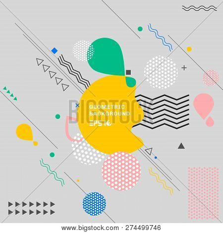 Abstract Colorful Geometric Elements Composition Decorative Background. Vector Illustration