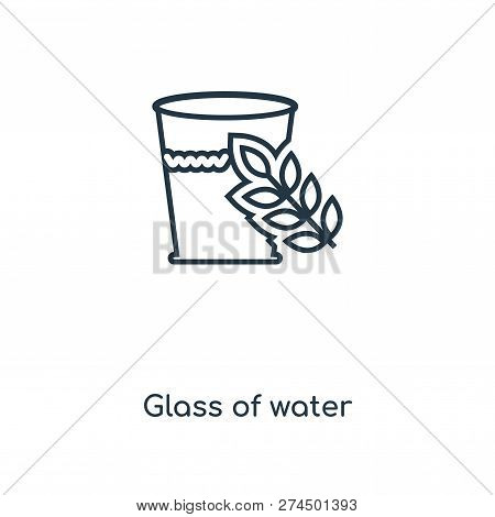 Glass Of Water Icon In Trendy Design Style. Glass Of Water Icon Isolated On White Background. Glass 