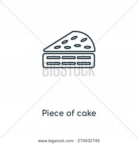 Piece Of Cake Icon In Trendy Design Style. Piece Of Cake Icon Isolated On White Background. Piece Of