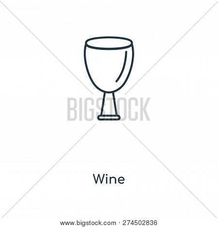 Wine Icon In Trendy Design Style. Wine Icon Isolated On White Background. Wine Vector Icon Simple An