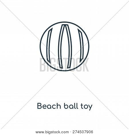 Beach Ball Toy Icon In Trendy Design Style. Beach Ball Toy Icon Isolated On White Background. Beach 