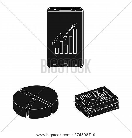 Vector Illustration Of Bank And Money Sign. Collection Of Bank And Bill Vector Icon For Stock.