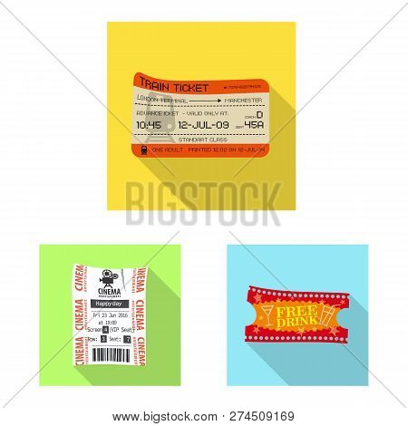 Vector Design Of Ticket And Admission Icon. Set Of Ticket And Event Vector Icon For Stock.