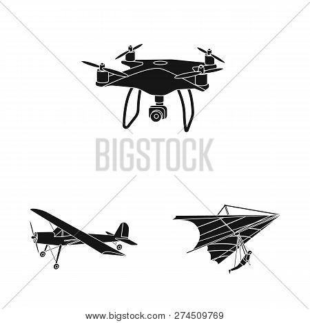 Vector Design Of Plane And Transport Sign. Collection Of Plane And Sky Vector Icon For Stock.