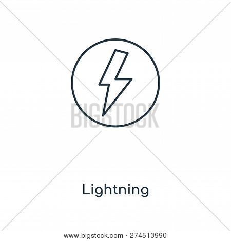Lightning Icon In Trendy Design Style. Lightning Icon Isolated On White Background. Lightning Vector