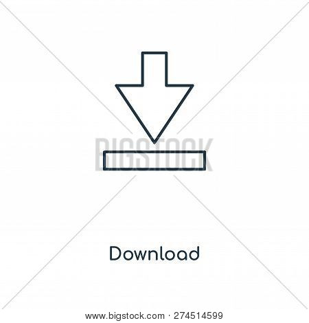 Download Icon In Trendy Design Style. Download Icon Isolated On White Background. Download Vector Ic