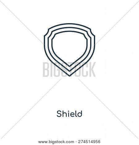 Shield Icon In Trendy Design Style. Shield Icon Isolated On White Background. Shield Vector Icon Sim