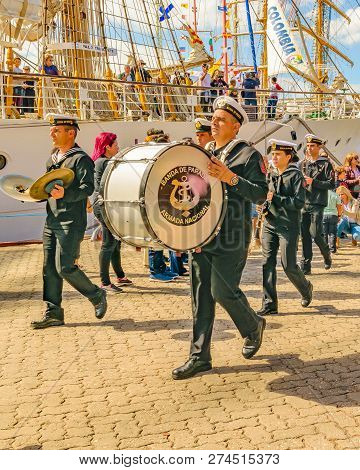 Naval Military Band Parade, Montevideo, Uruguay