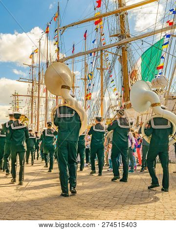 Naval Military Band Parade, Montevideo, Uruguay
