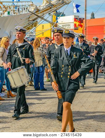 Naval Military Band Parade, Montevideo, Uruguay