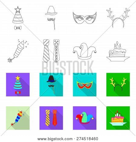 Vector Design Of Party And Birthday Logo. Collection Of Party And Celebration Stock Vector Illustrat