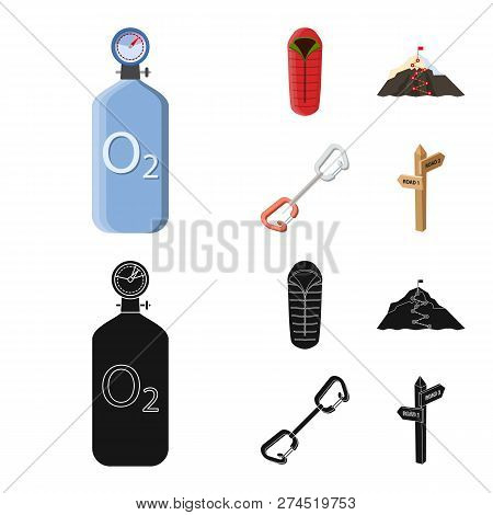Vector Design Of Mountaineering And Peak Icon. Collection Of Mountaineering And Camp Stock Vector Il