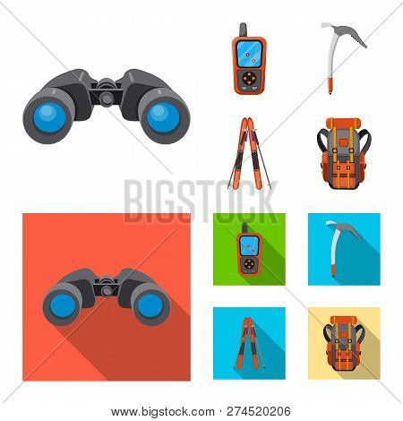 Isolated Object Of Mountaineering And Peak Sign. Set Of Mountaineering And Camp Vector Icon For Stoc