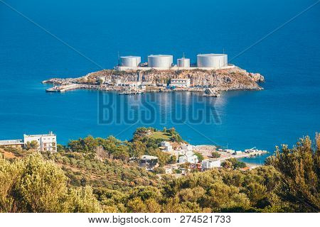 A Major Oil Storage And Terminal Facility, Located On The Small Island Of Aghios Pavlos, Saint Paul,
