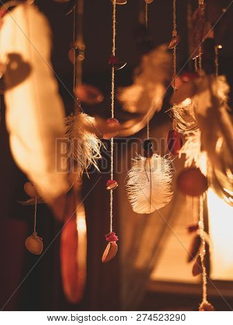Dreamcatcher In The Room In The Rays Of Sunset